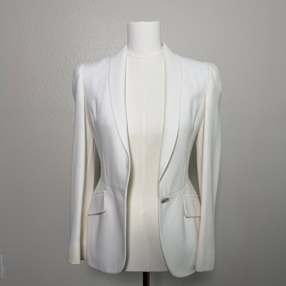 Alexander McQueen White/ Ivory Sculpted Tailored Blazer IT 38 - Picture 2 of 16